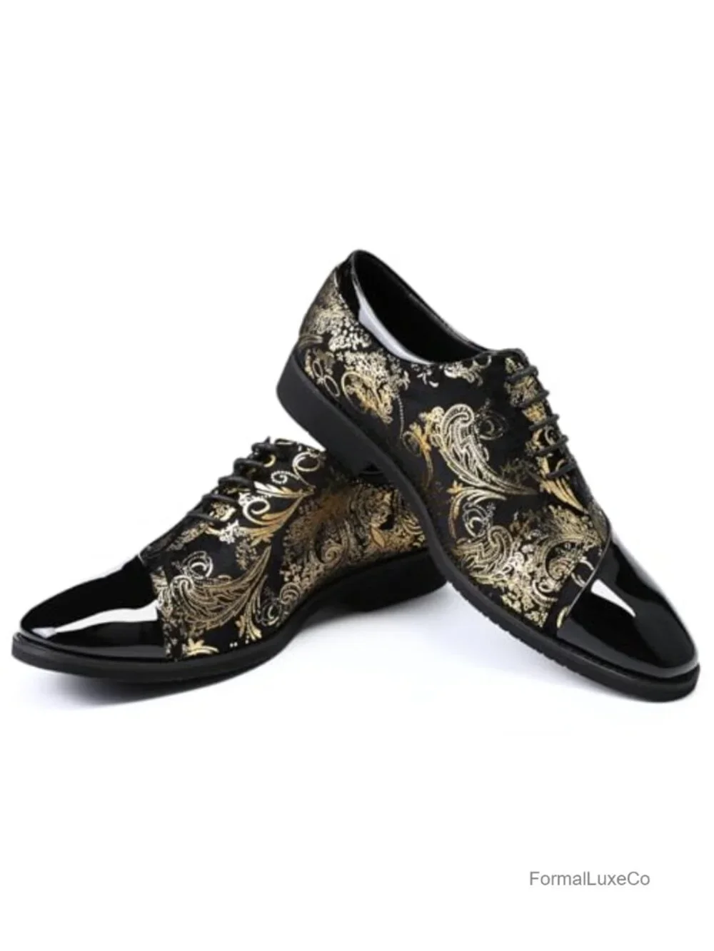 Mens Classic Formal Oxford Lace-up Patent Velvet Dress Shoes Wedding Suit Tuxedo